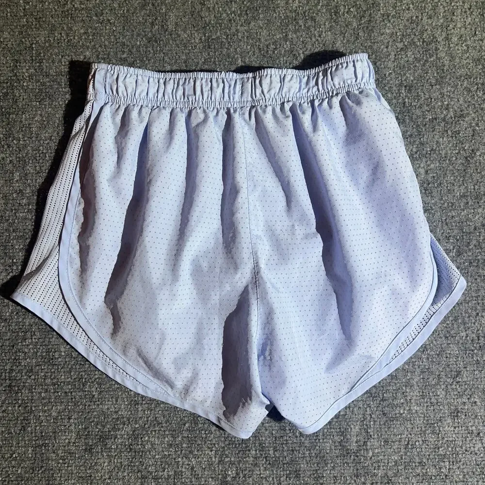 Nike Dri-Fit Womens Running Shorts Size XS Light Blue Periwinkle Mesh Activewear